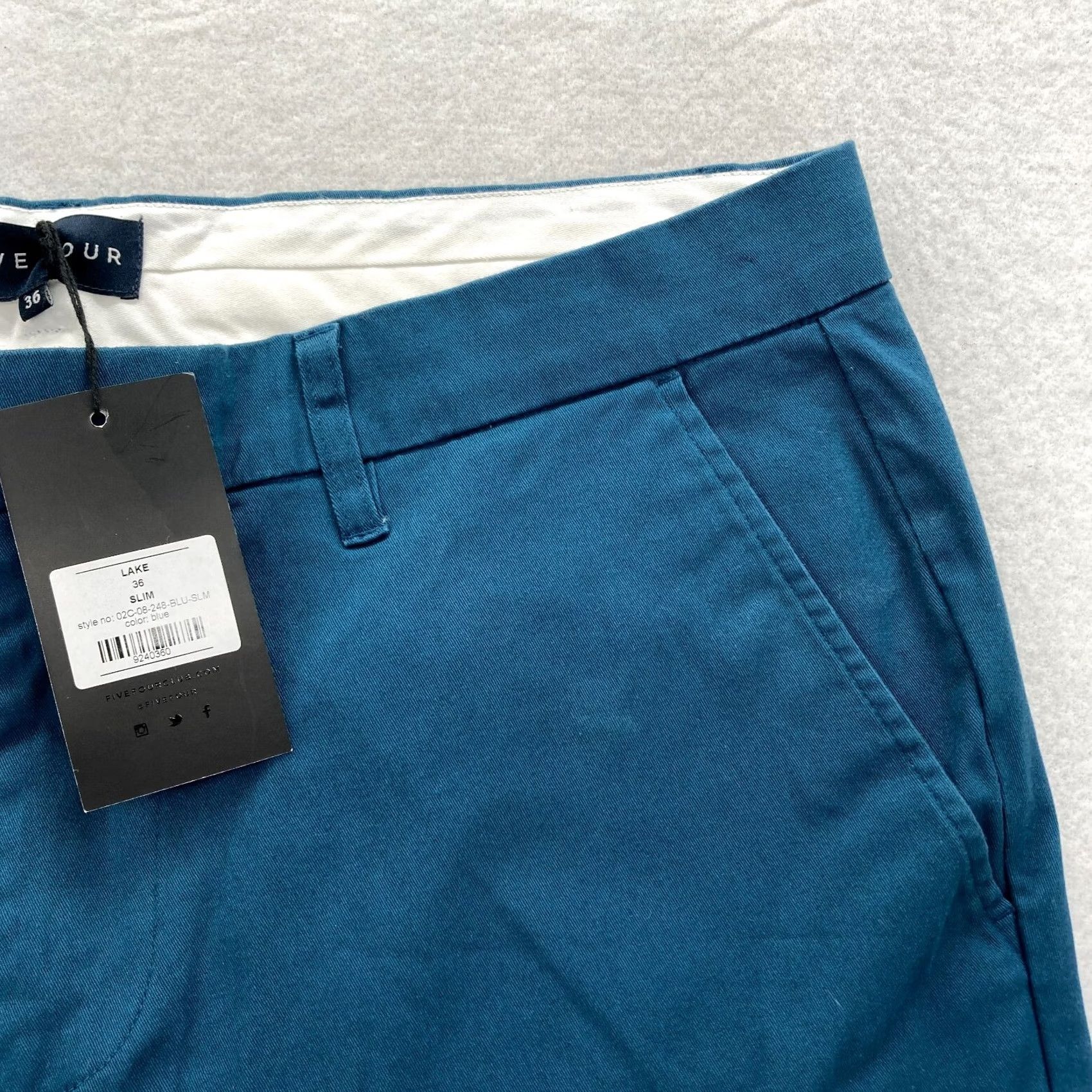 Vintage Five Four Pants Mens 36 Lake Blue Slim Straight Leg Chino Pant Stretch Fabric Size US 32 / EU 48 - 3 Thumbnail