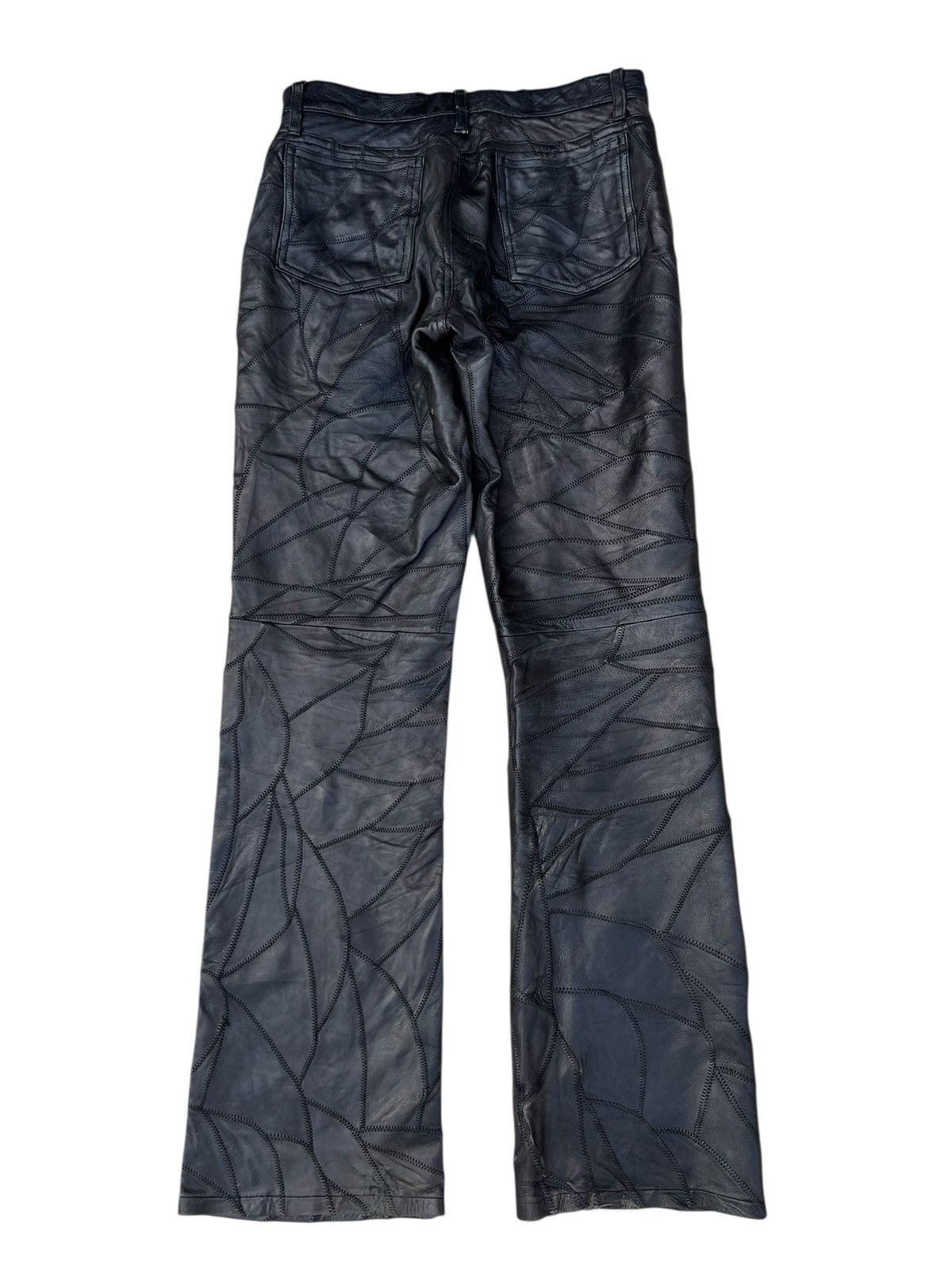 Leather Vintage DOMON HOMME Japan Patchwork Sheepskin Leather Jeans Size US 29 - 15 Thumbnail