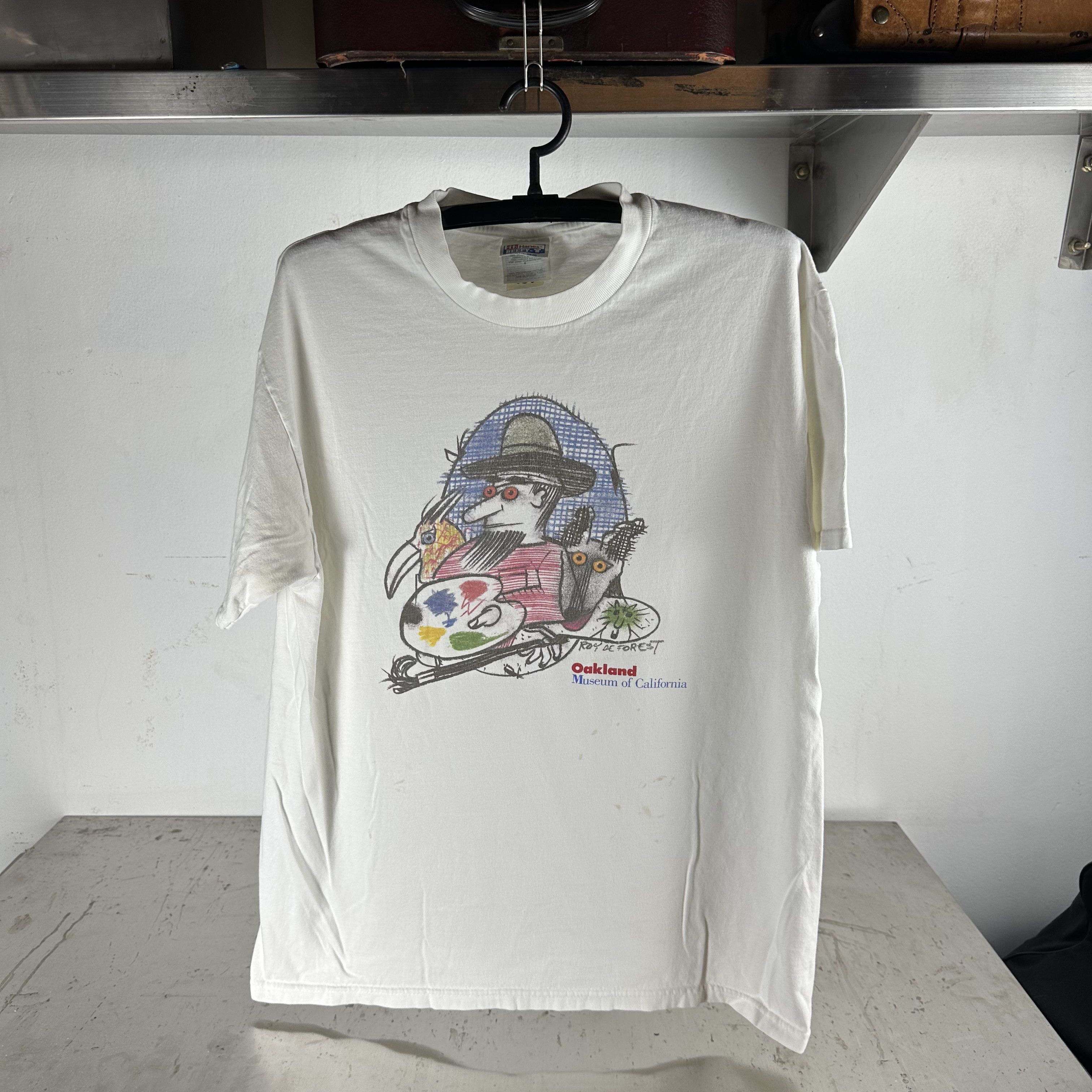 Vintage 90s Oakland Museum of California Roy De Forest Art T-shirt Size US L / EU 52-54 / 3 - 1 Thumbnail