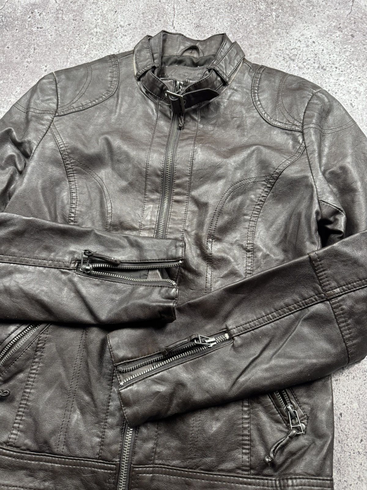 Japanese Brand Vintage Real Leather Avant Garde Y2K Japanesse Opium Jacket Size XS / US 0-2 / IT 36-38 - 6 Thumbnail