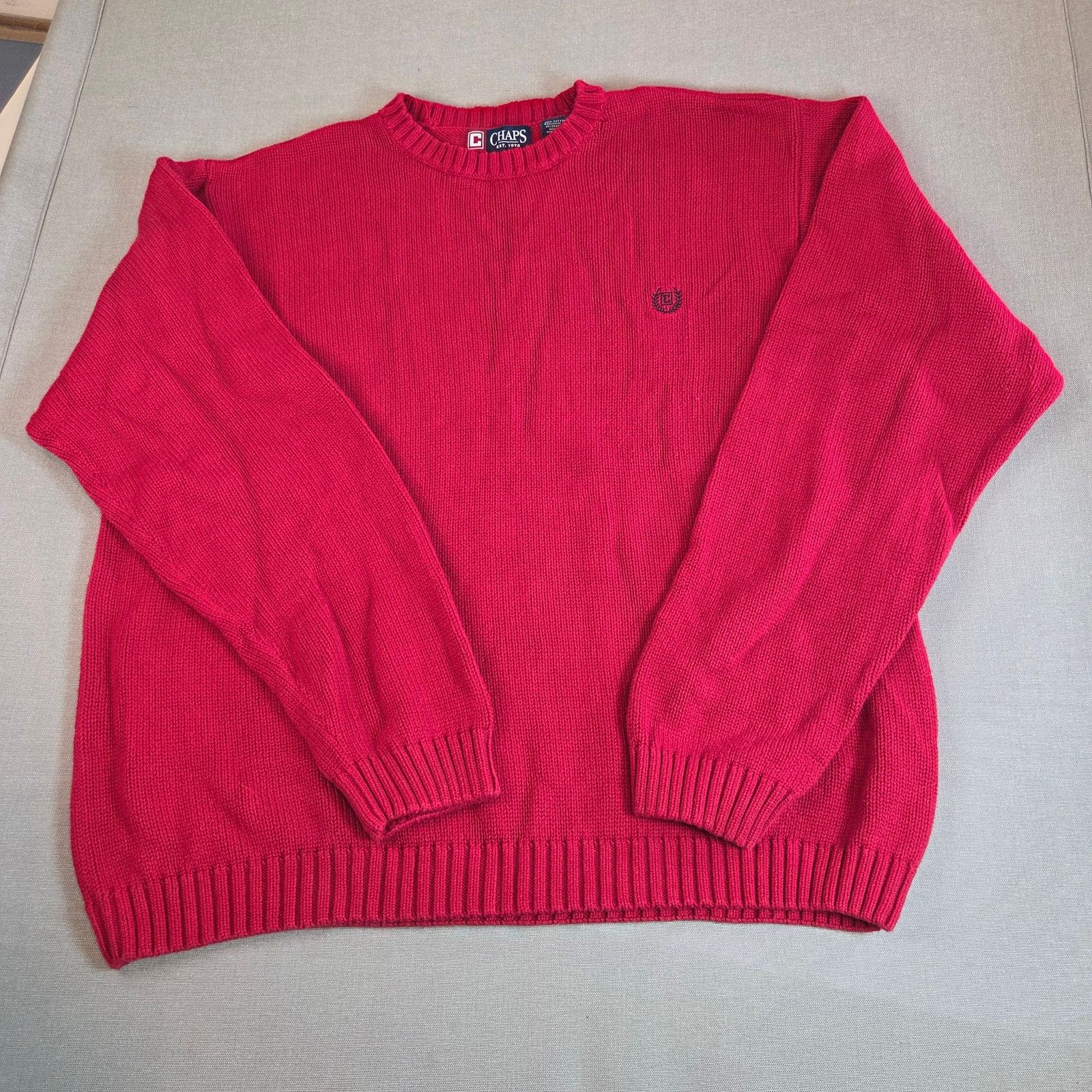 Chaps Vintage Chaps RL Red Cotton Crewneck Sweater Size US XXL / EU 58 / 5 - 1 Thumbnail