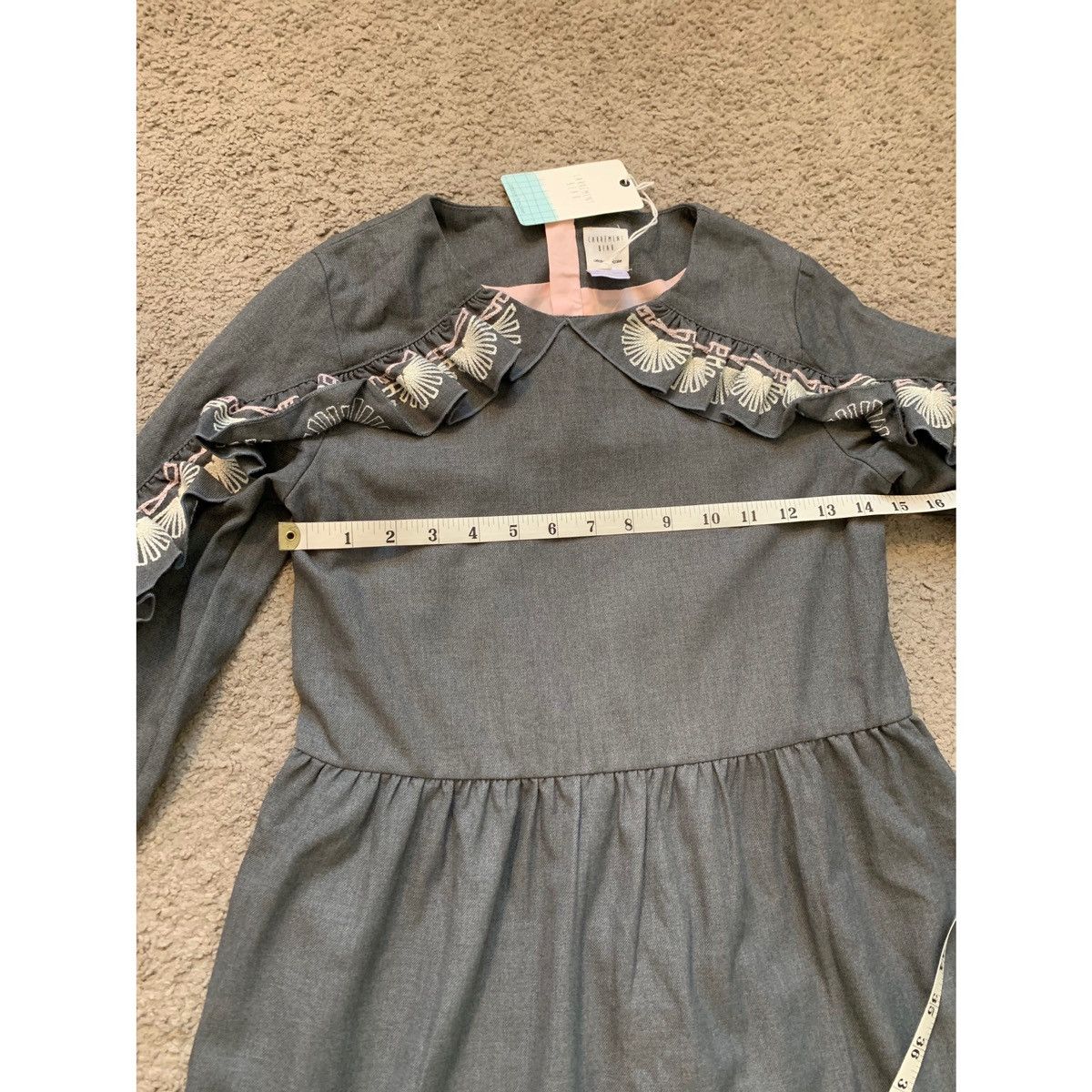 Other CARREMENT BEAU GIRL GREY RIFFLE DRESS Size XS / US 0-2 / IT 36-38 - 18 Thumbnail