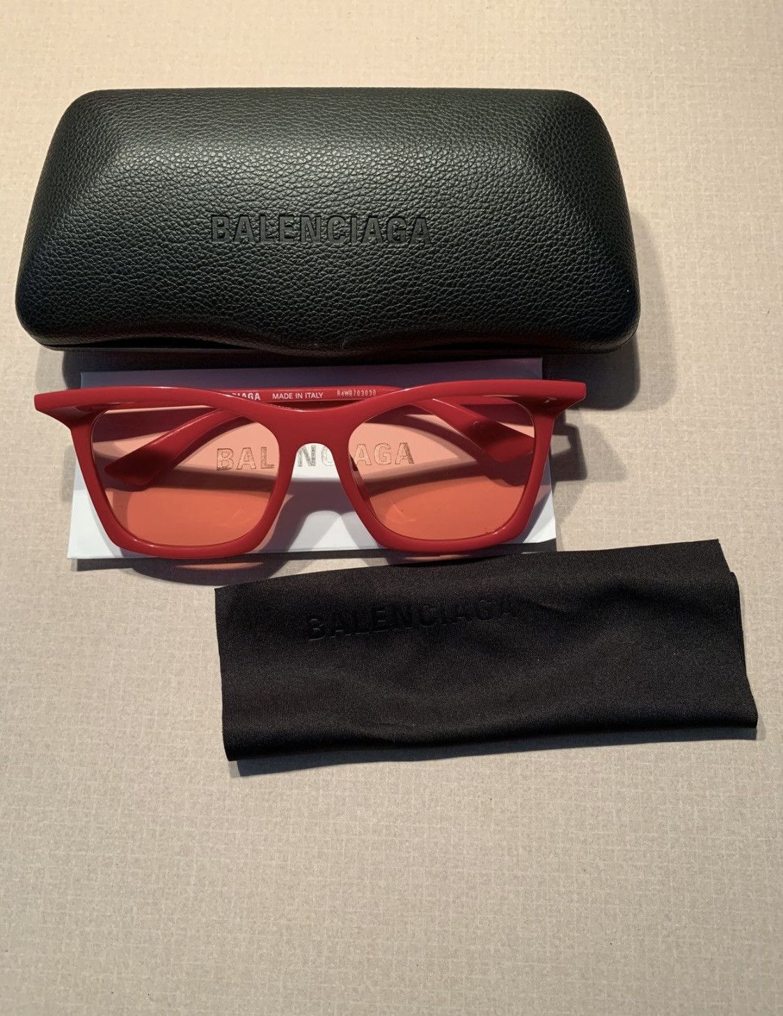 Balenciaga RARE New Balenciaga Runway Italian Made Red Sunglasses Italy Size ONE SIZE - 1 Thumbnail