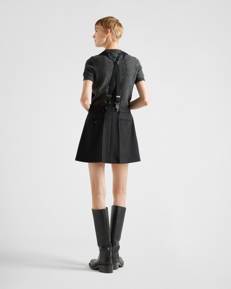 Prada o1B3y1r0426 Gabardine Mini-Dress in Black Size XS / US 0-2 / IT 36-38 - 4 Thumbnail