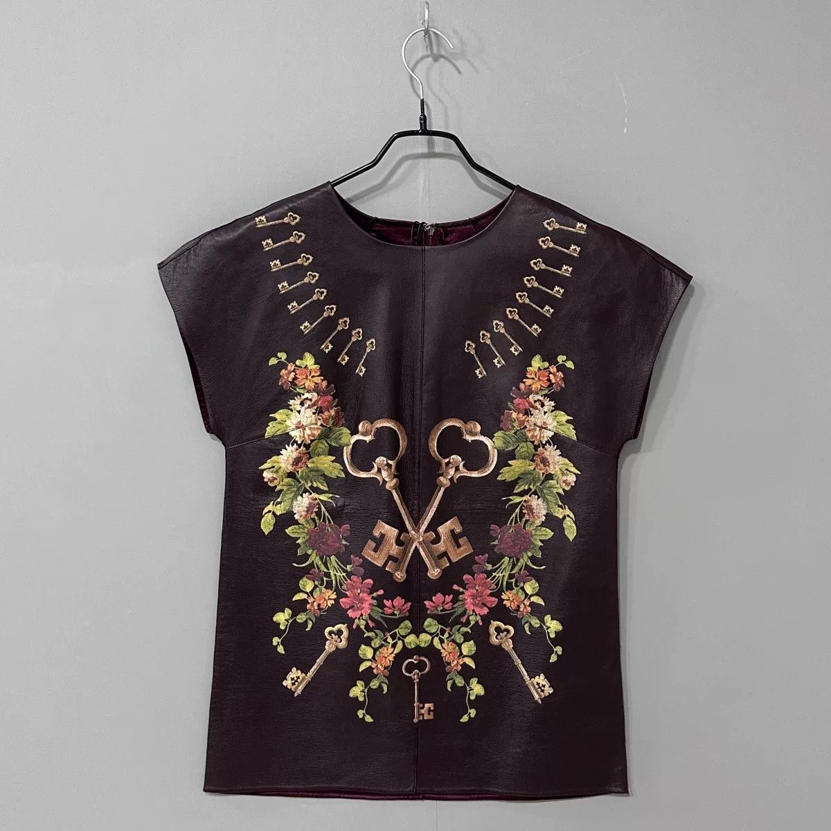 Dolce & Gabbana D&G Leather Short Sleeve Top Size 42 Size M / US 6-8 / IT 42-44 - 1 Thumbnail