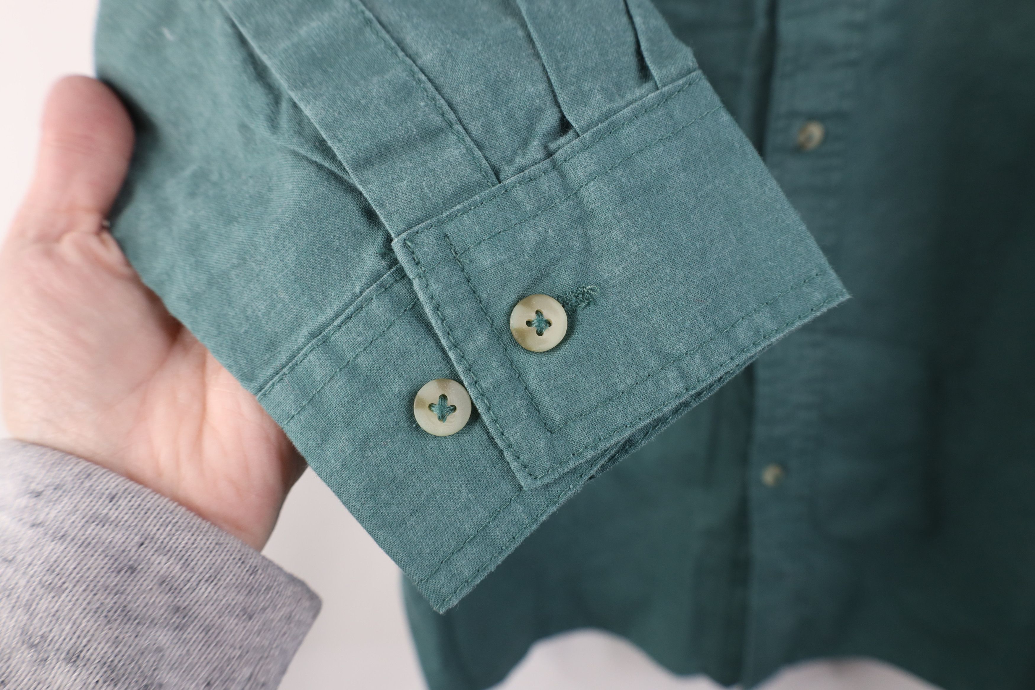 Vintage Vintage 90s Streetwear Canvas Collared Button Shirt Cotton Size US S / EU 44-46 / 1 - 9 Thumbnail