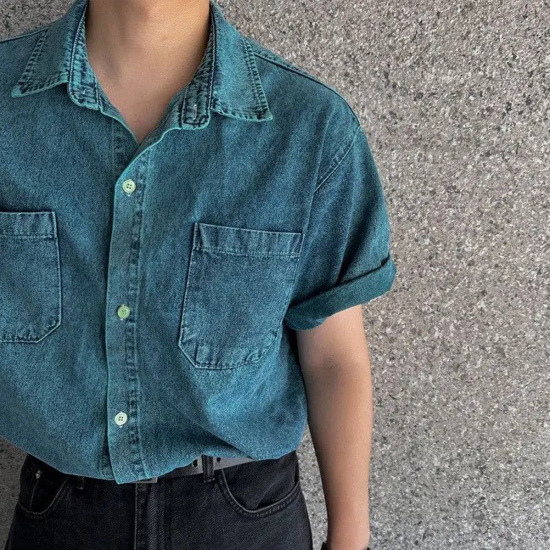 Jean Blue Short Sleeve Jean Shirt Size US M / EU 48-50 / 2 - 5 Thumbnail