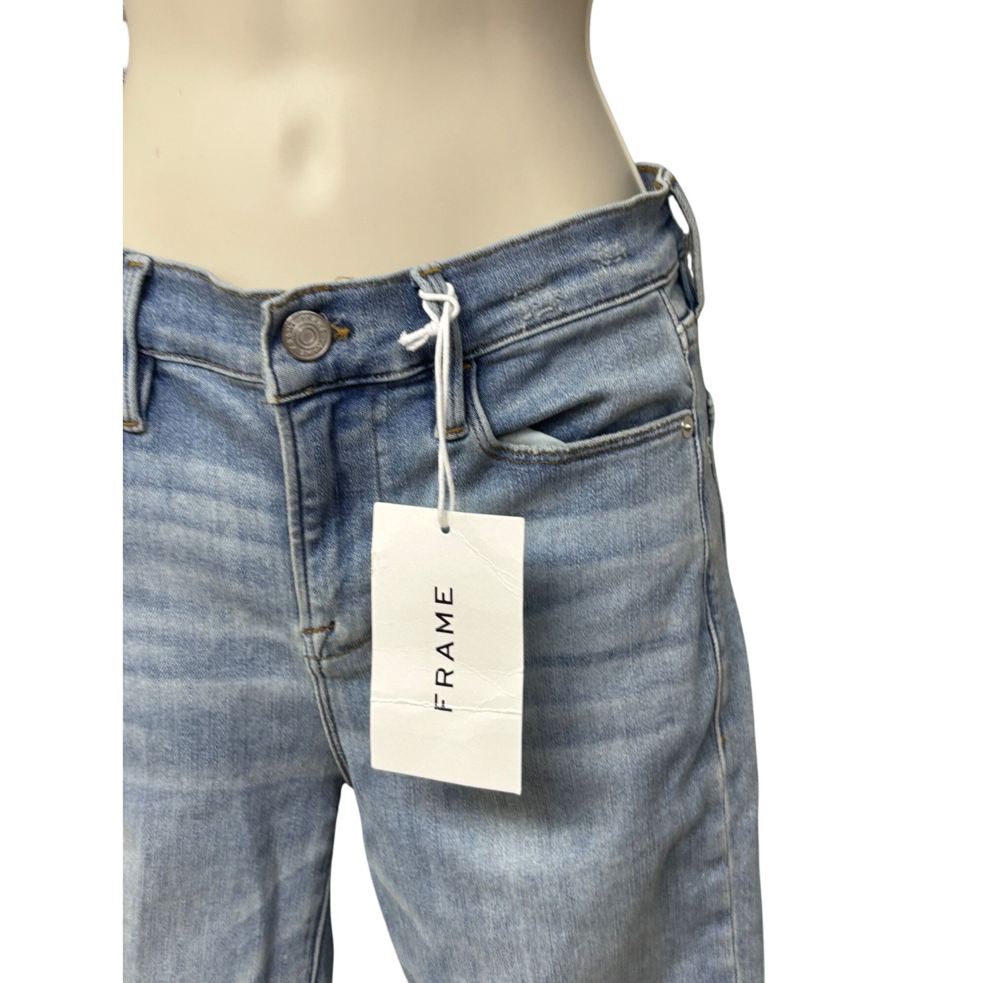 Frame Frame Le High Raw Hem Straight Leg Jeans in Alemany, Sz. 26 Size 26" / US 2 / IT 38 - 4 Thumbnail