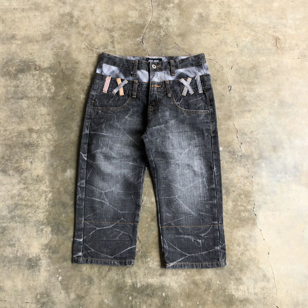 14th Addiction 2000s Nylaus Double Waist Denim Jeans Pant Faded Y2k Size US 28 / EU 44 - 1 Thumbnail