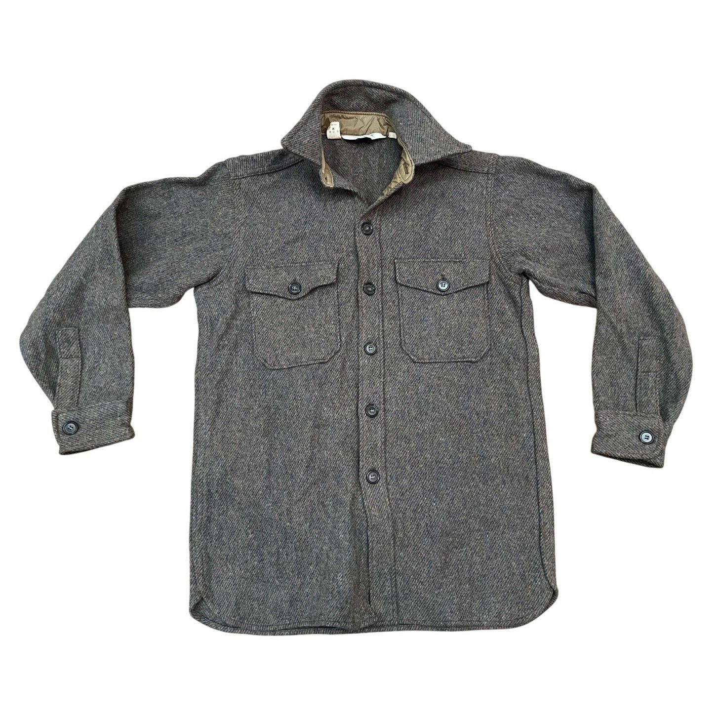Woolrich Woolen Mills Woolrich Woolen Mills Gray Brown Herringbone Shirt M Size US M / EU 48-50 / 2 - 9 Thumbnail