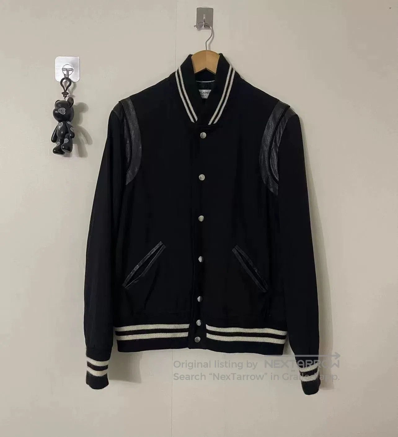 Saint Laurent Paris saint laurent baseball jacket in navy blue. Size US L / EU 52-54 / 3 - 1 Thumbnail