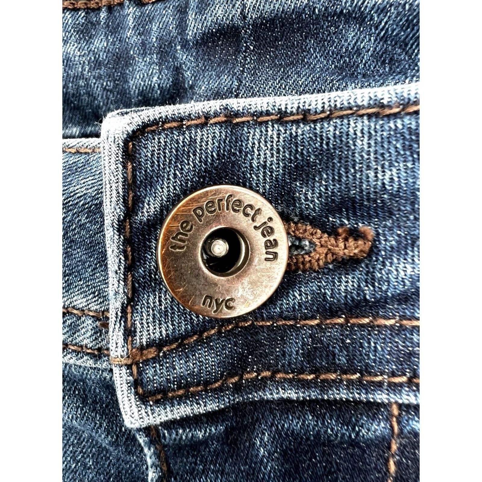 Denime the perfect jean nyc Jeans Men 44x30 Athletic Fit Stretch Straight Blue Denim 5-Pocket Zip Button Closure Regular Size Mens Size US 44 / EU 60 - 6 Thumbnail