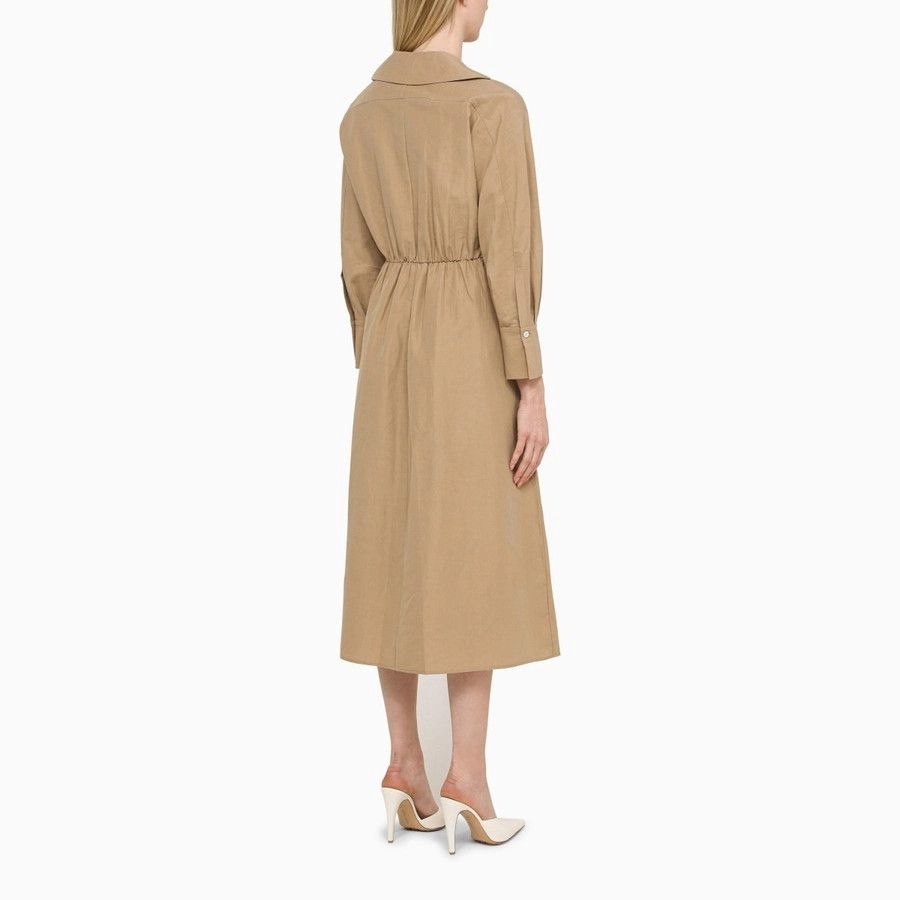 Vince o1d2blof1124 Cotton Chemisier Maxi Dress in Beige Size S / US 4 / IT 40 - 3 Thumbnail