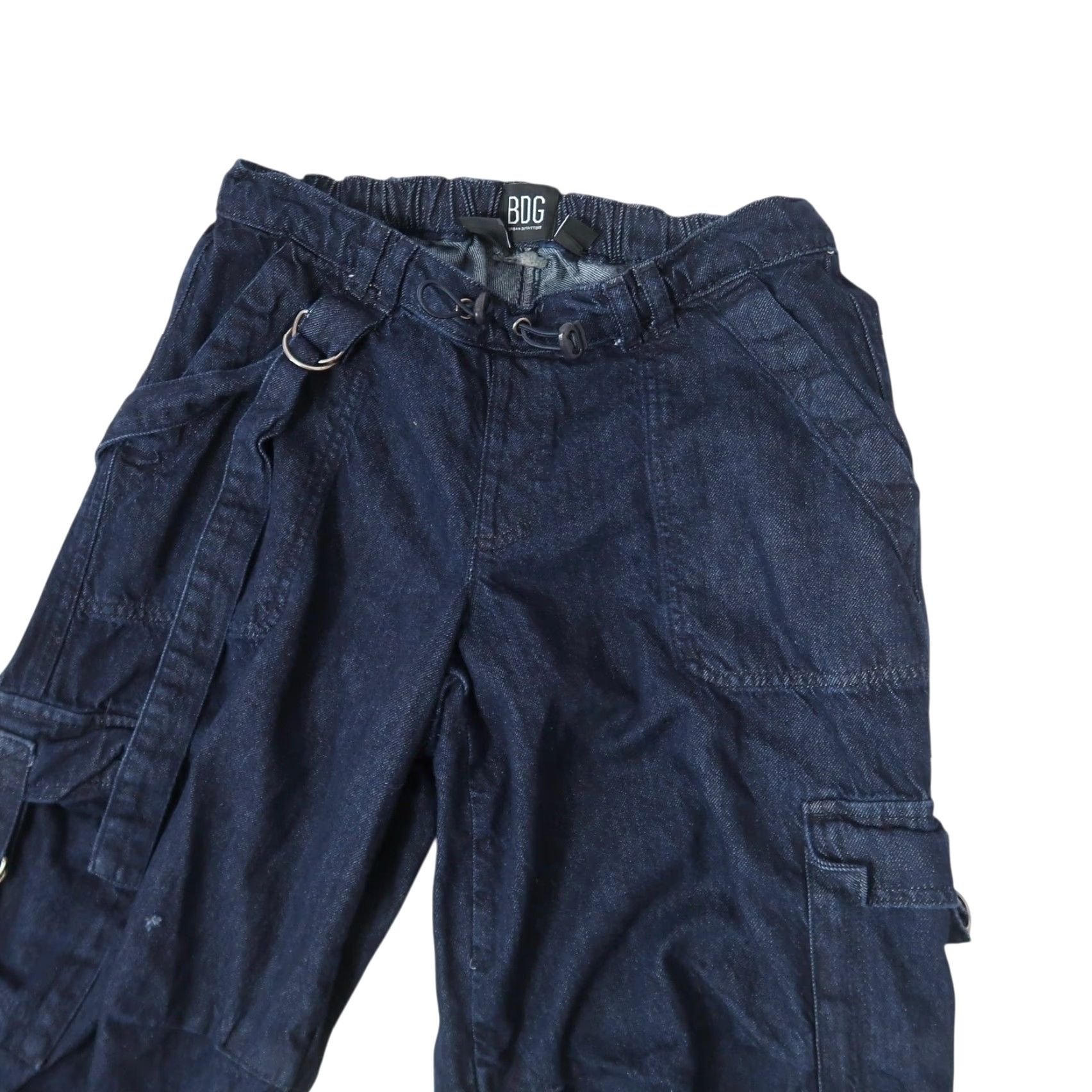 Bdg BDG Urban Outfitters Baggy Cargo Dark Wash Denim Wide Leg Jeans S Women Size 28" / US 6 / IT 42 - 3 Thumbnail