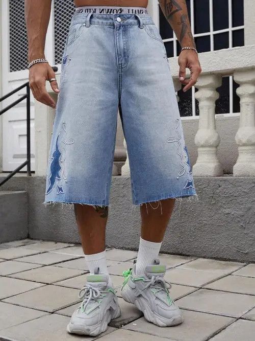 Jean × Vintage Vintage RETRO DRIP denim jeans jorts shorts Size US 34 / EU 50 - 3 Thumbnail
