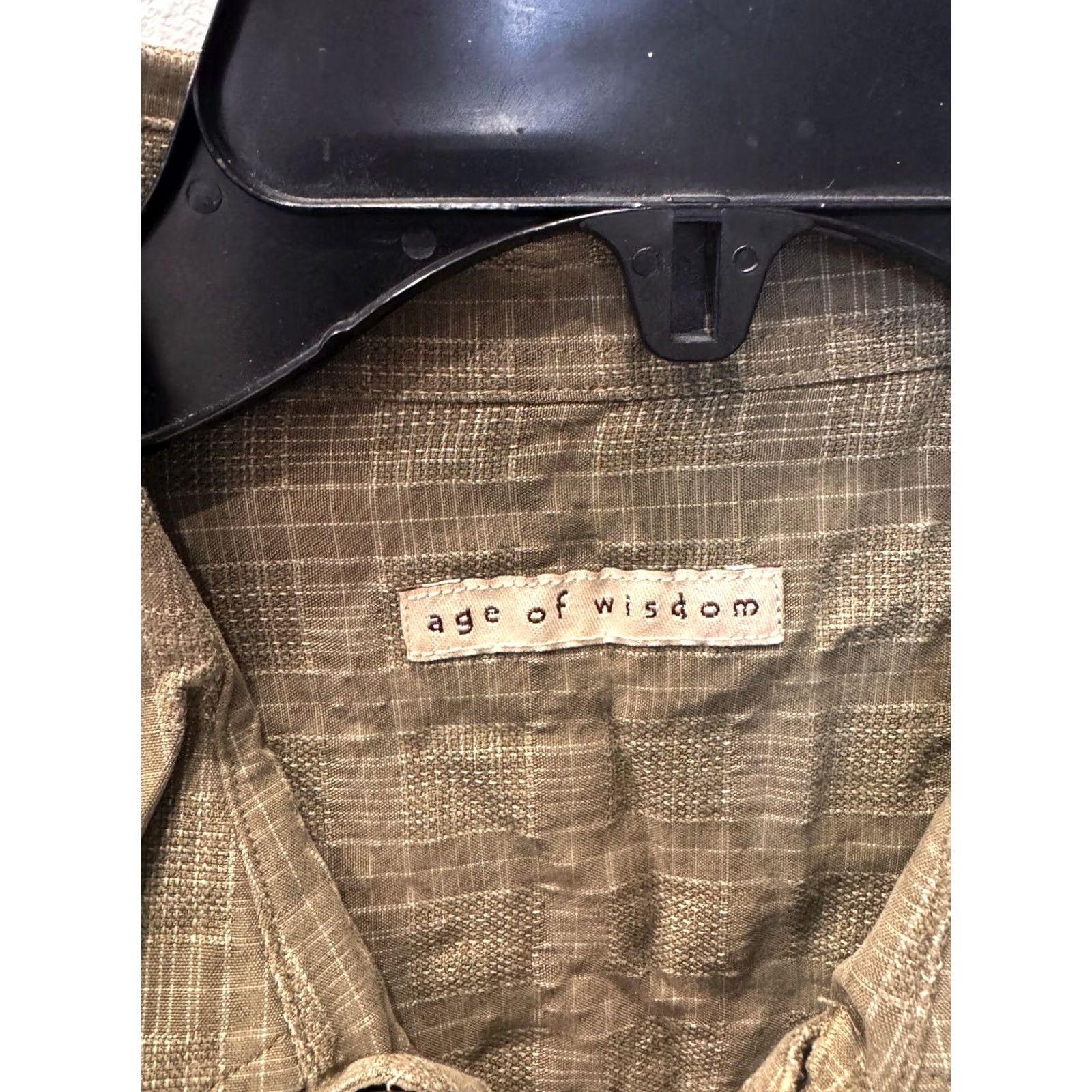 Vintage Age Of Wisdom Shirt Short Sleeve Button Up XL Green Check Poly Men XS? Size US XL / EU 56 / 4 - 5 Thumbnail