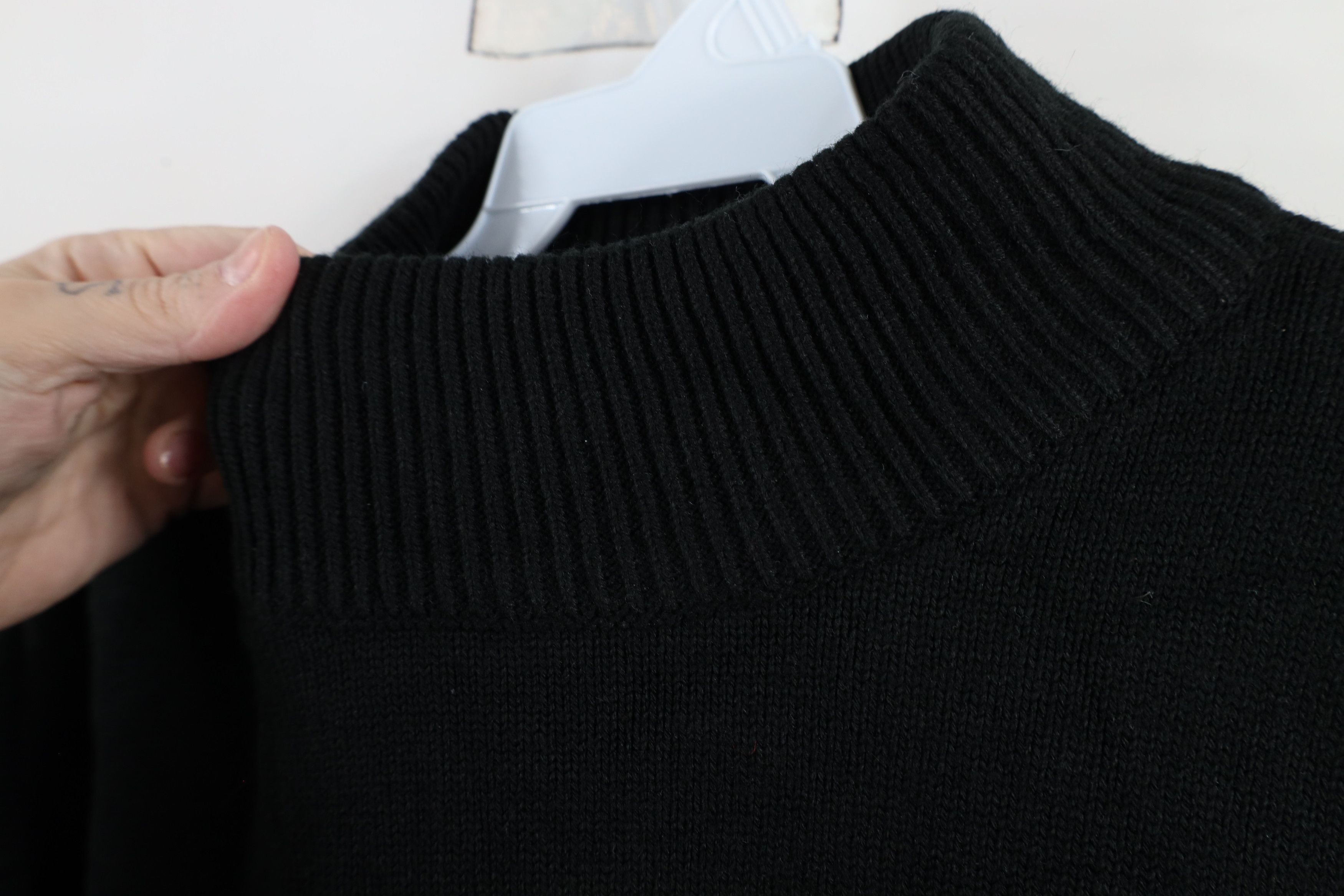 Vintage Vintage 90s Streetwear Baggy Mock Neck Knit Sweater Black Size US XXL / EU 58 / 5 - 4 Thumbnail