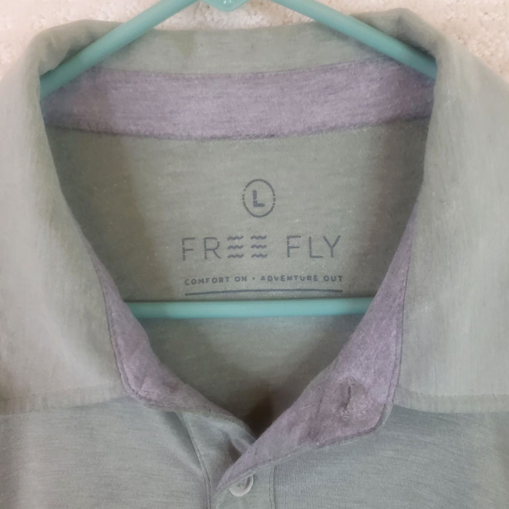 Vintage Free Fly Polo Shirt Mens Large Green Performance Bamboo Stretch Golf Shirt Size US L / EU 52-54 / 3 - 5 Thumbnail
