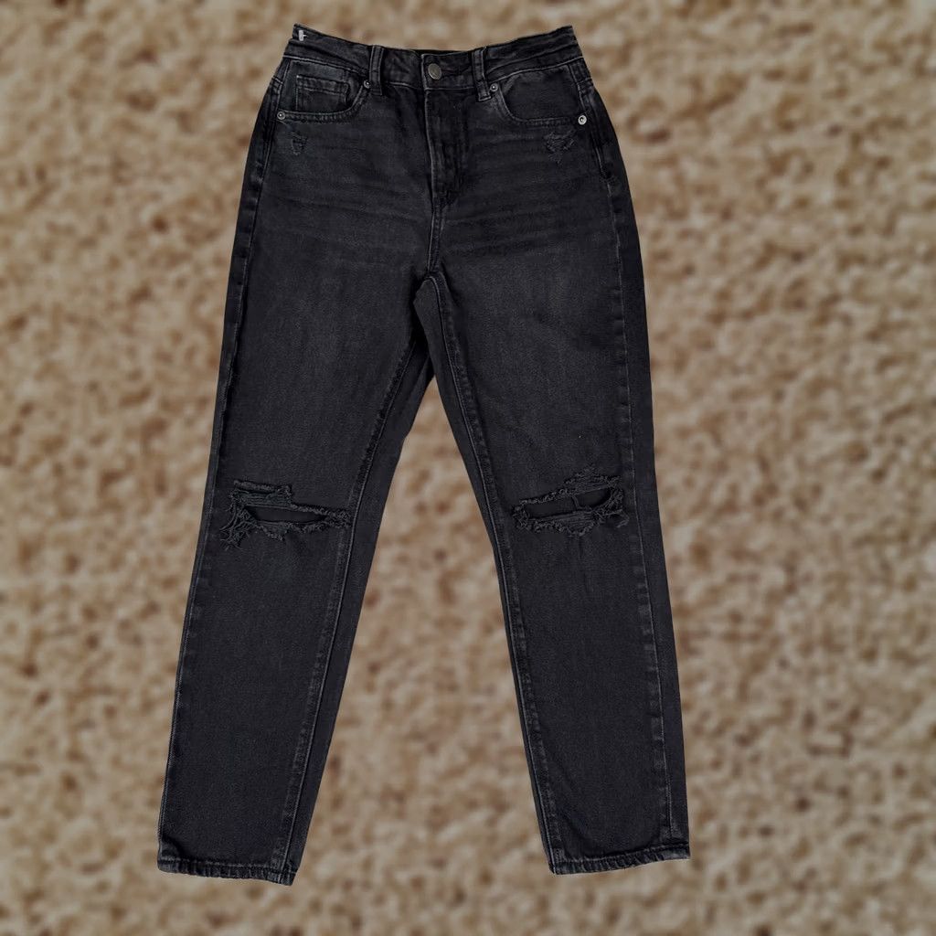 American Eagle Outfitters VINTAGE American Eagle Jeans Women 0 S Black Charcoal High Rise Distressed Denim 24x25 Size 25" / US 0 / IT 36 - 1 Thumbnail