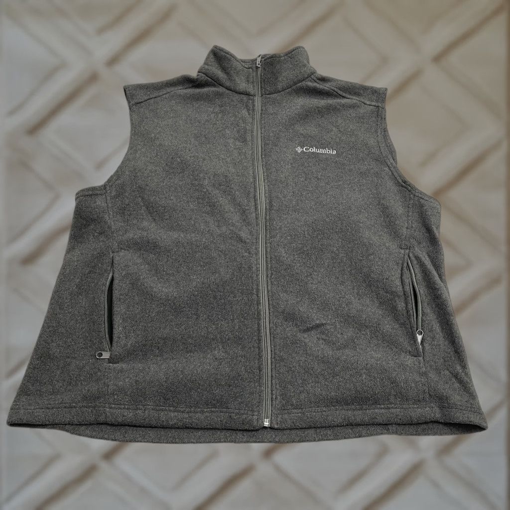 Vintage Columbia Vest Men XL Gray Full Zip Pockets Outdoor Hiking Steens Mountain Classic Classic, Outdoor, Sports Size US XL / EU 56 / 4 - 1 Thumbnail