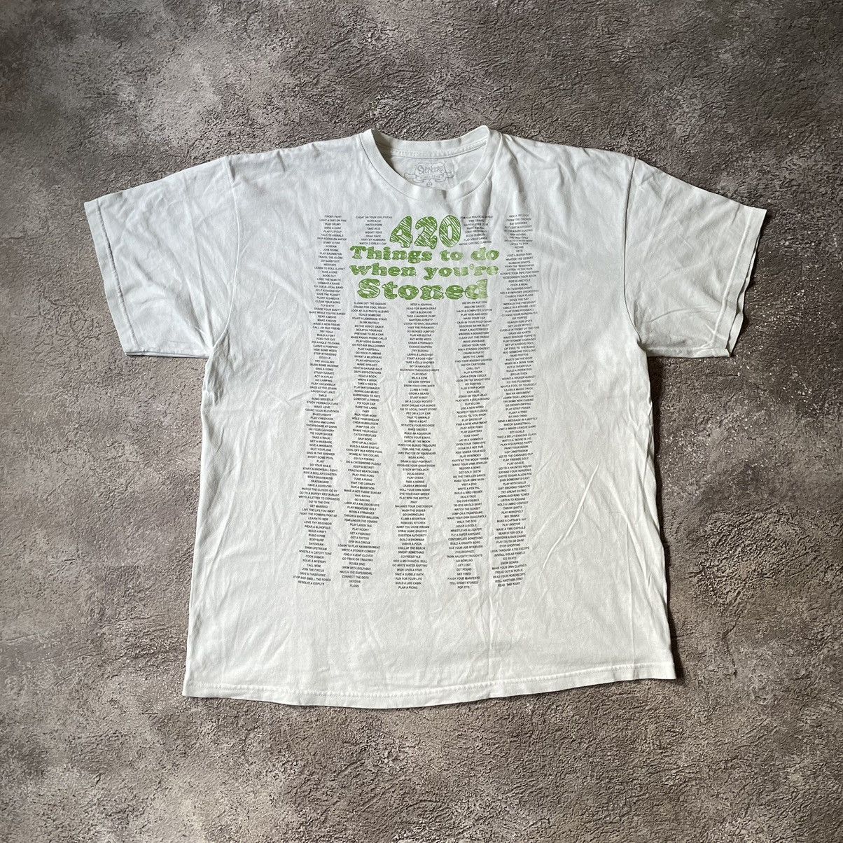 Vintage Vintage Y2K Sun Faded 420 Graphic Tee Cream Oversized XXL Size US XXL / EU 58 / 5 - 2 Thumbnail