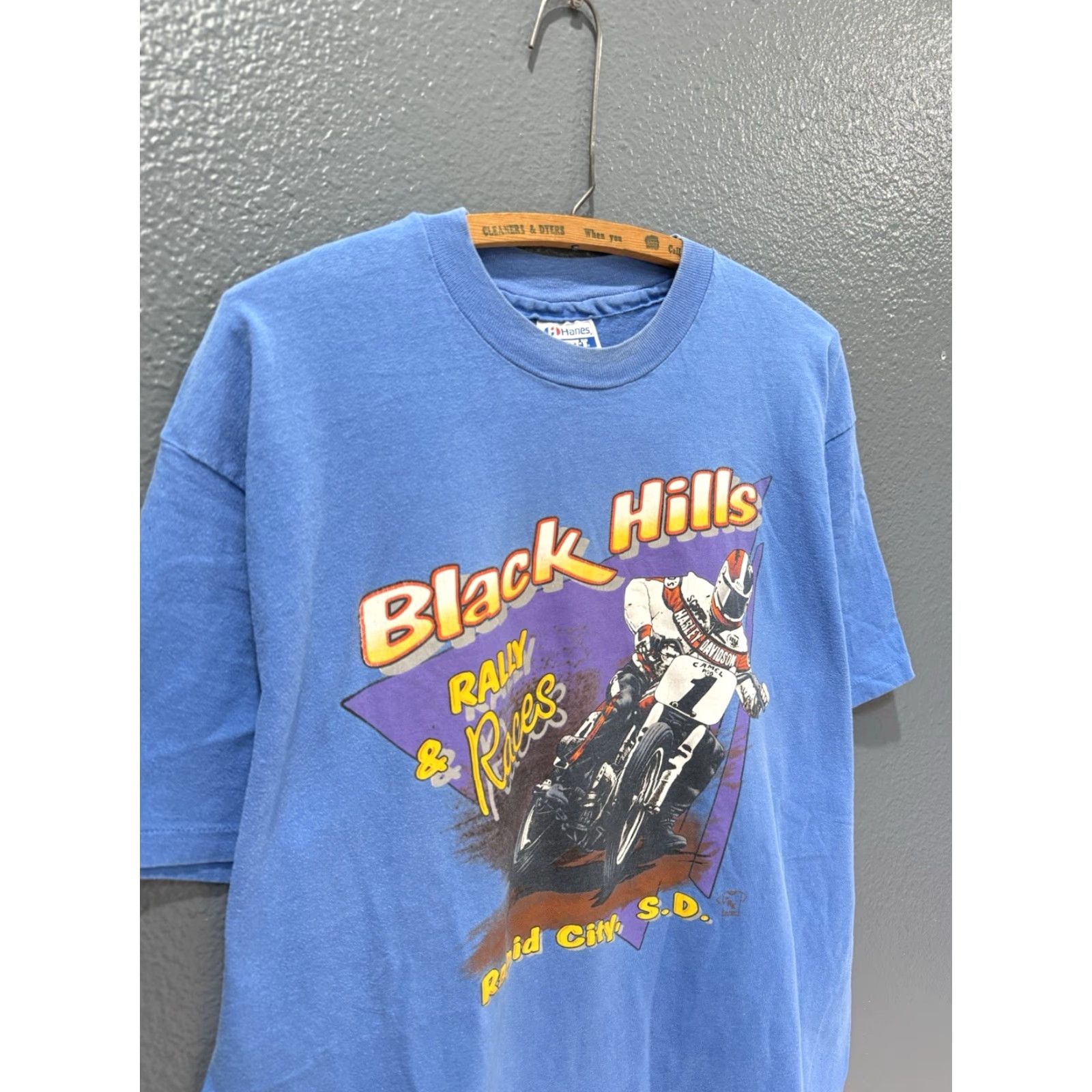 Camel VINTAGE 1991 Camel Pro Black Hills Flat Track Racing AMA Tee XL Blue Cotton Shirt Mens Size US XL / EU 56 / 4 - 2 Thumbnail
