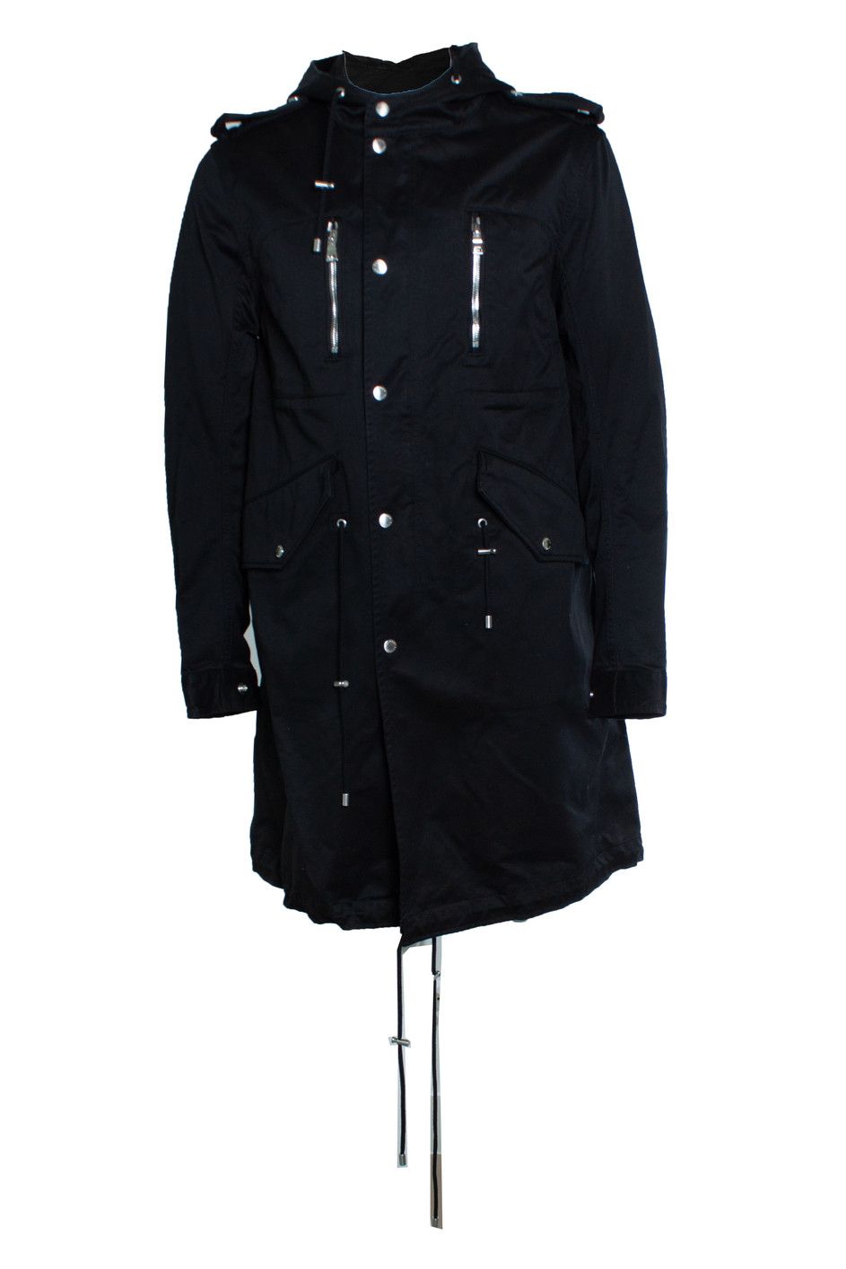 Balmain Balmain, Black cotton hooded parka Size US M / EU 48-50 / 2 - 1 Thumbnail