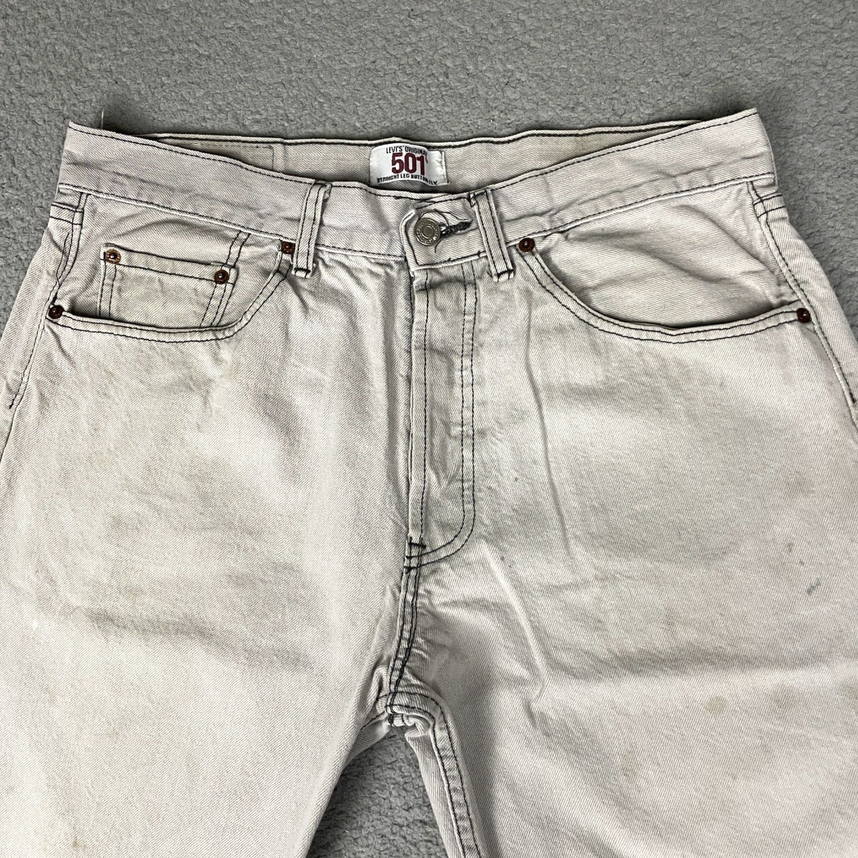 Levi's VINTAGE Levi's 501 Jeans 38x30 Gray Made In USA Distressed Washed Button 38 Mens Jeans Regular 5-Pocket USA 90s? Size US 38 / EU 54 - 7 Thumbnail