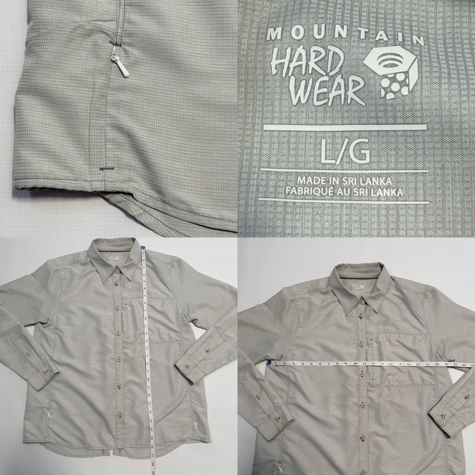 Mountain Hardwear Mountain Hardwear Shirt Mens L Gray Long Sleeve Button Zip Pocket Hiking Size US L / EU 52-54 / 3 - 8 Thumbnail
