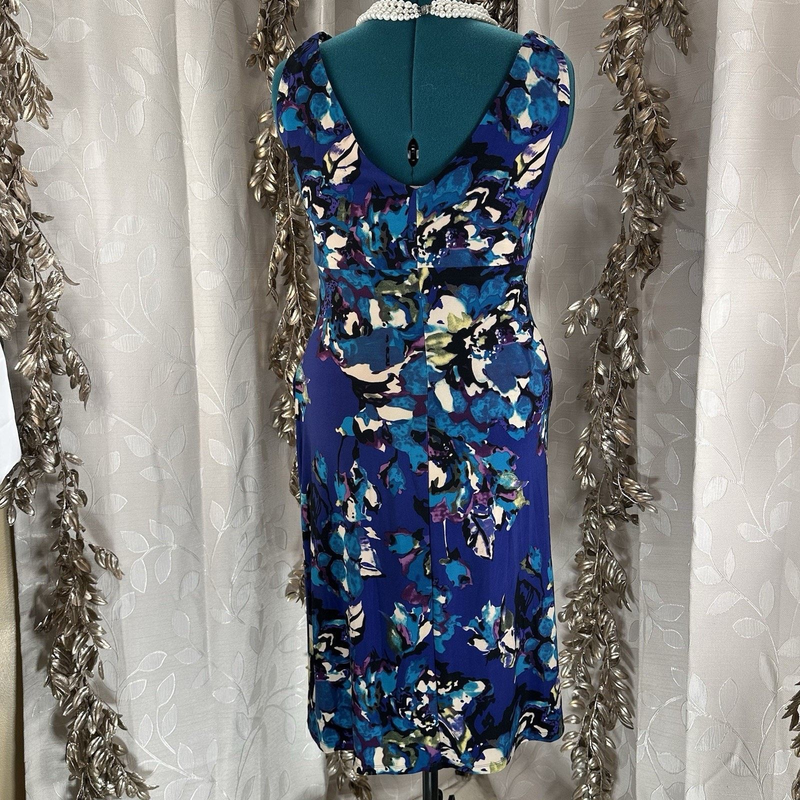 Other American Living Floral Ruched Dress 14 Sleeveless Sheath Size XL / US 12-14 / IT 48-50 - 3 Thumbnail