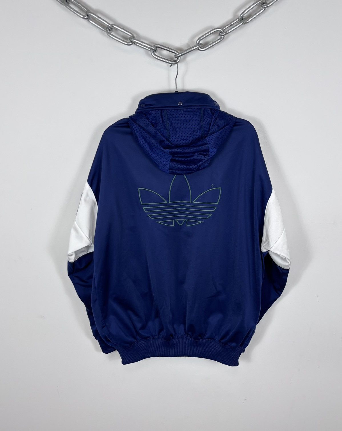 Adidas Vintage 1990s Adidas Big Logo Retro Hooded Track Jacket Size US XL / EU 56 / 4 - 2 Thumbnail
