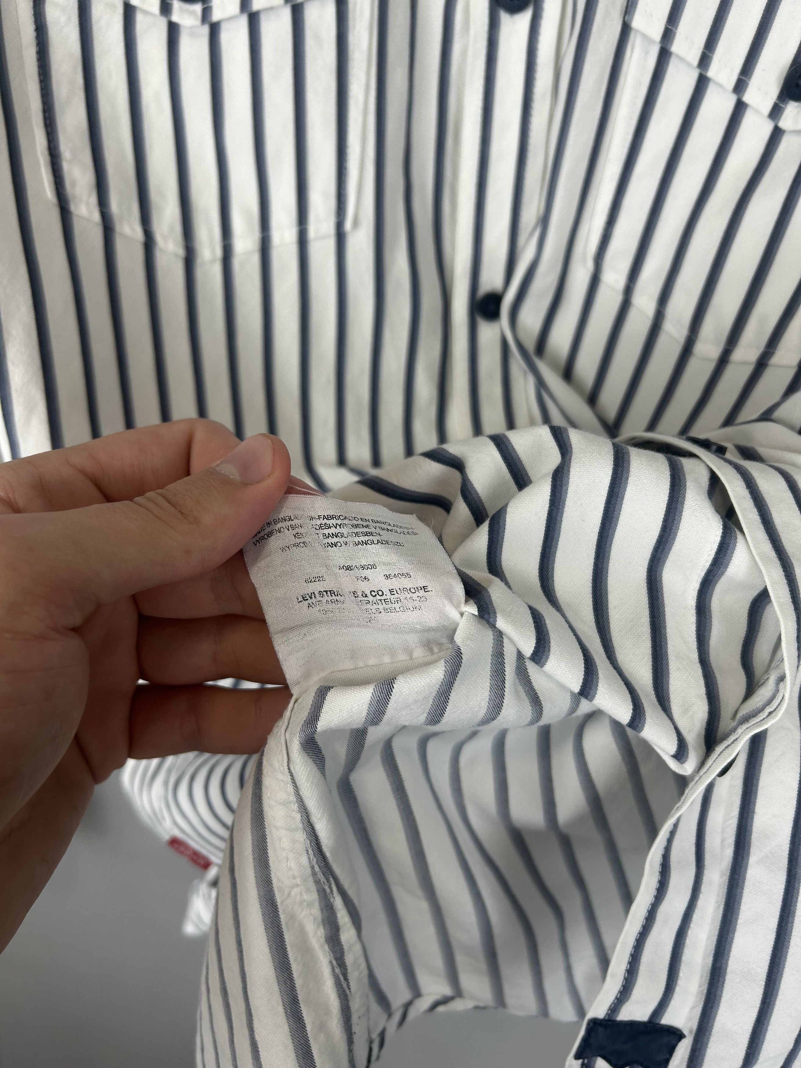 Levi's RARE Vintage Levi's Striped Shirt White Oldmoney Men's L Size US L / EU 52-54 / 3 - 9 Thumbnail