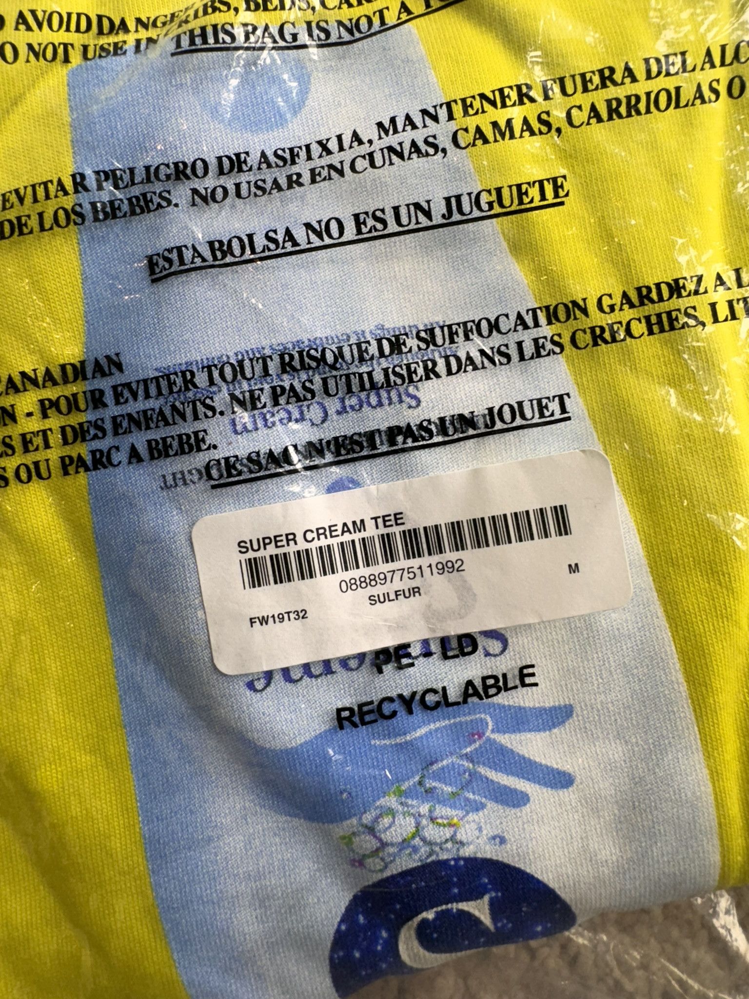 Supreme Super Cream Tee Sulfer Medium size