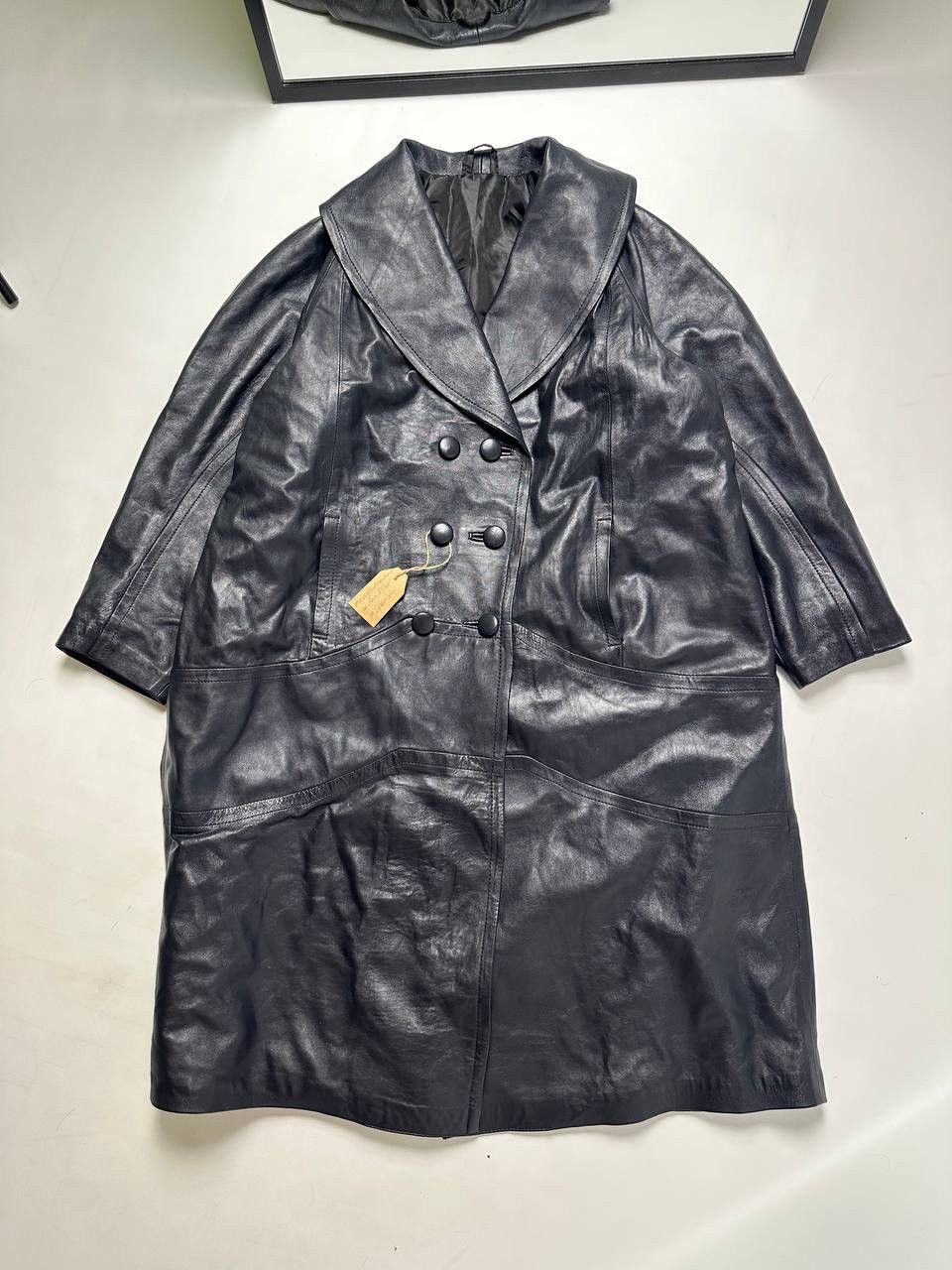 80s Vintage Leather trench-coat Matrix Rare Made in Spain
