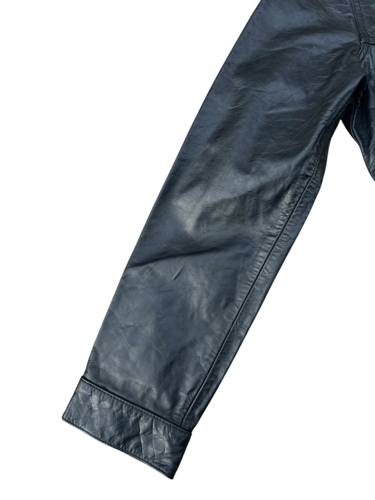 Gap Vintage Fall 2000 GAP Patina Black Leather Trucker Jacket Size S / US 4 / IT 40 - 5 Thumbnail