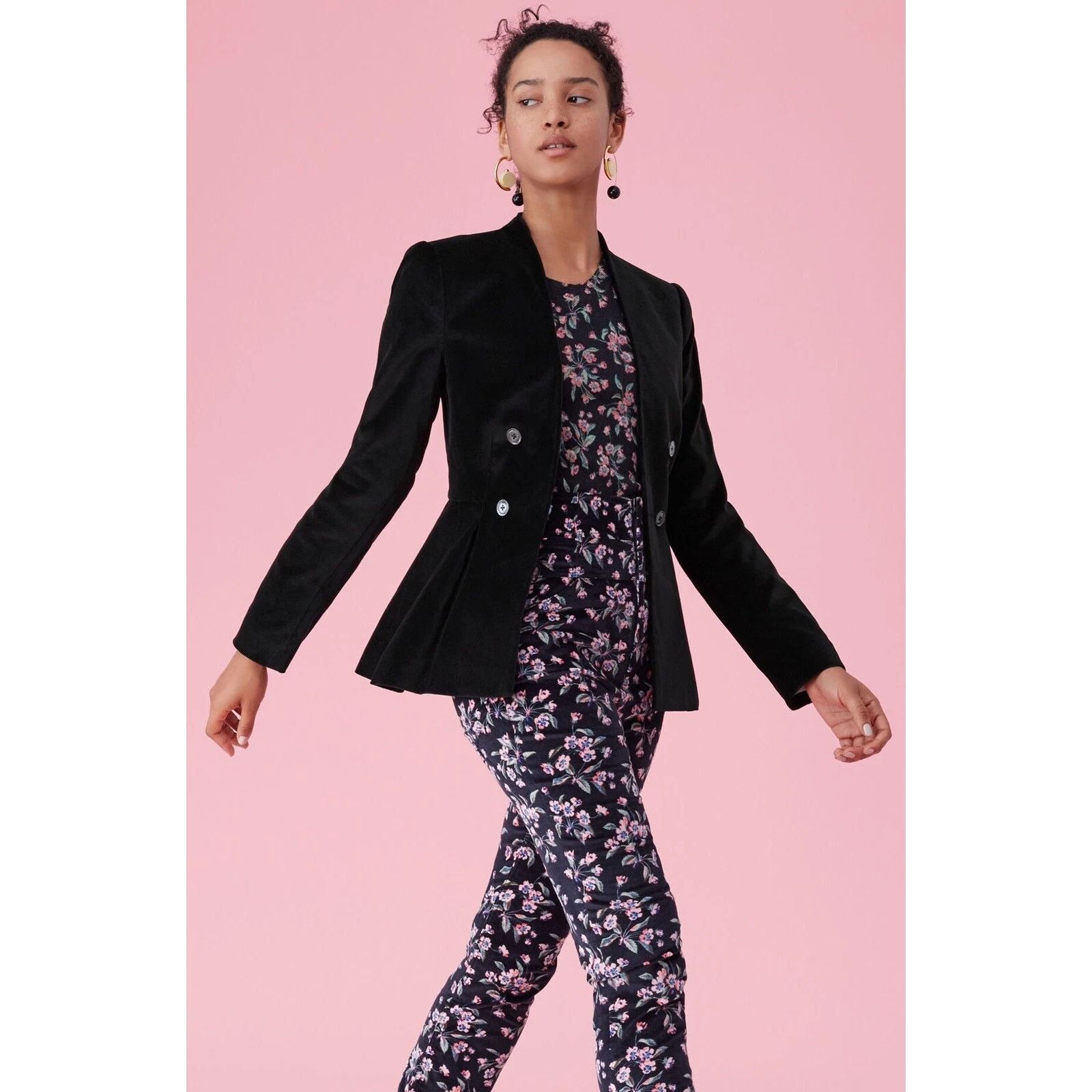 Rebecca Taylor Rebecca Taylor Velvet Double-Breasted Blazer - Size 4 Size S / US 4 / IT 40 - 3 Thumbnail