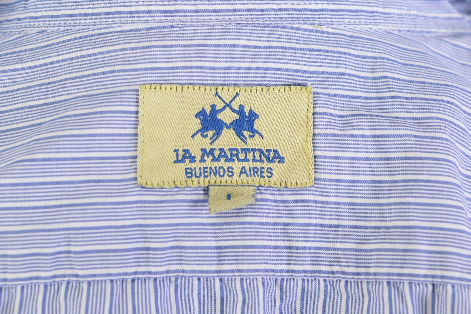 La Martina La Martina Argentina Blue Stripe Dress Shirt Size L Size US L / EU 52-54 / 3 - 10 Thumbnail