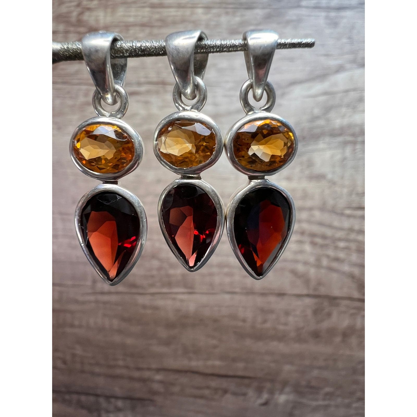Other NEW citrine and garnet sterling silver pendant Size ONE SIZE - 11 Thumbnail