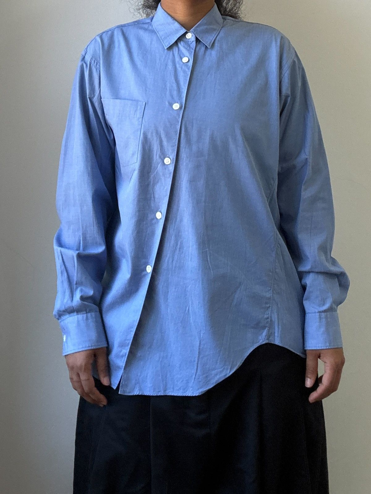 Comme des Garcons SHIRT Cdg SHIRT Asymmetric ‘Twisted’ Blue Shirt Size US S / EU 44-46 / 1 - 4 Thumbnail