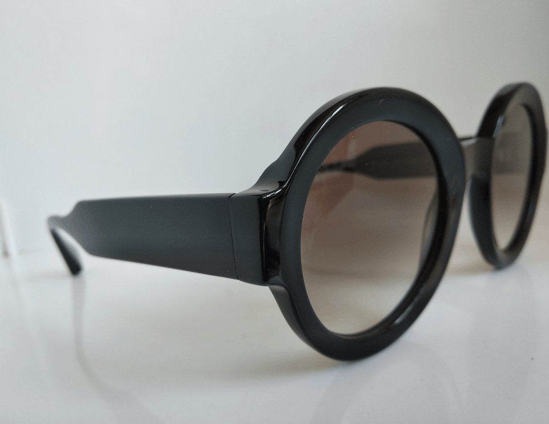 Other Handmade Black Acetate Gigistudios Round Sunglasses Frame Size ONE SIZE - 2 Thumbnail