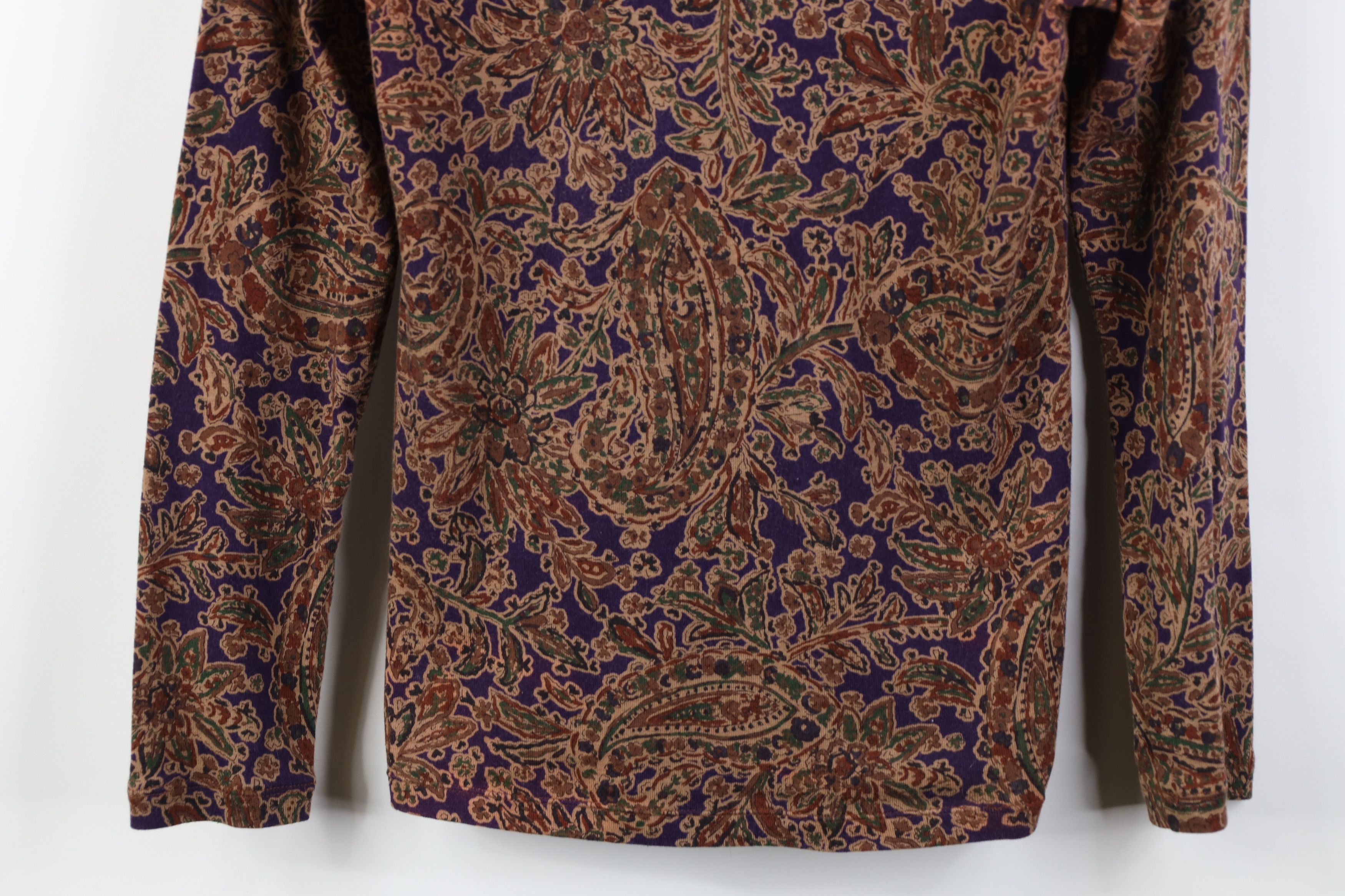 Ralph Lauren Vintage 90s Ralph Lauren Flower Ribbed Long Sleeve T-Shirt Size S / US 4 / IT 40 - 3 Thumbnail