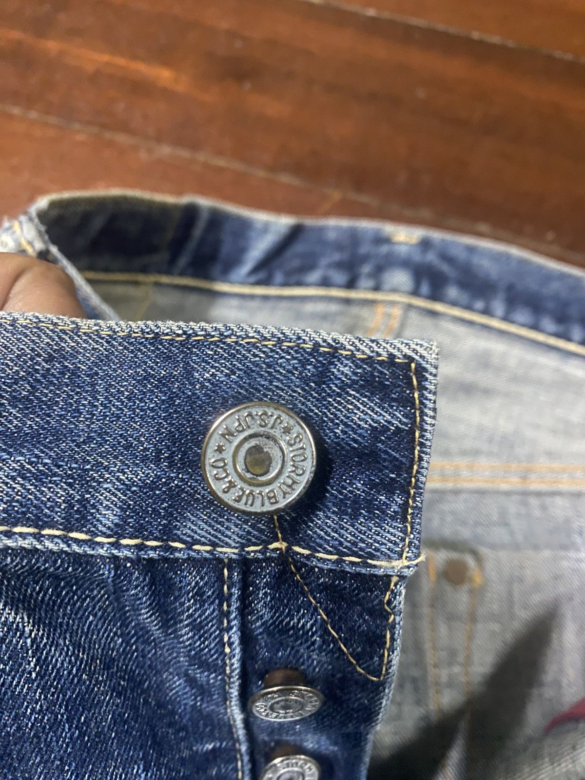 Warehouse & Co. Vintage Pherrow’s Stormy Blue Flared distressed mud wash Size US 32 / EU 48 - 8 Thumbnail