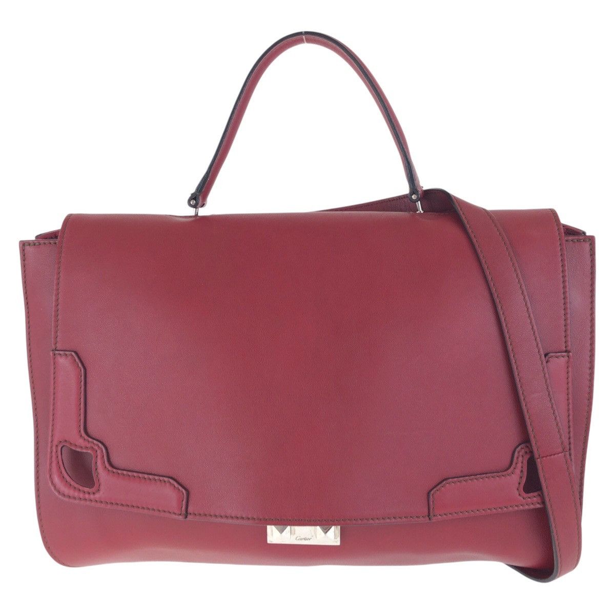 Cartier Cartier Leather Marcello De Cartier 2Way Bag Leather Shoulder Bag in Red, Women's
