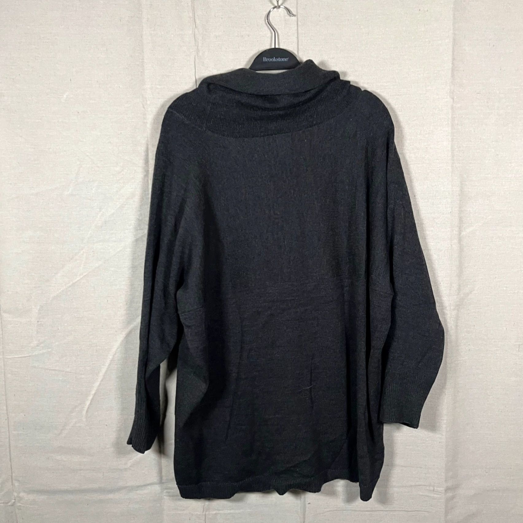 Eileen Fisher VINTAGE Eileen Fisher Cardigan Shirt Womens Medium Charcoal Grey Italian Yarn Knit Cowl Neck Oversized Pockets Size M / US 6-8 / IT 42-44 - 4 Thumbnail