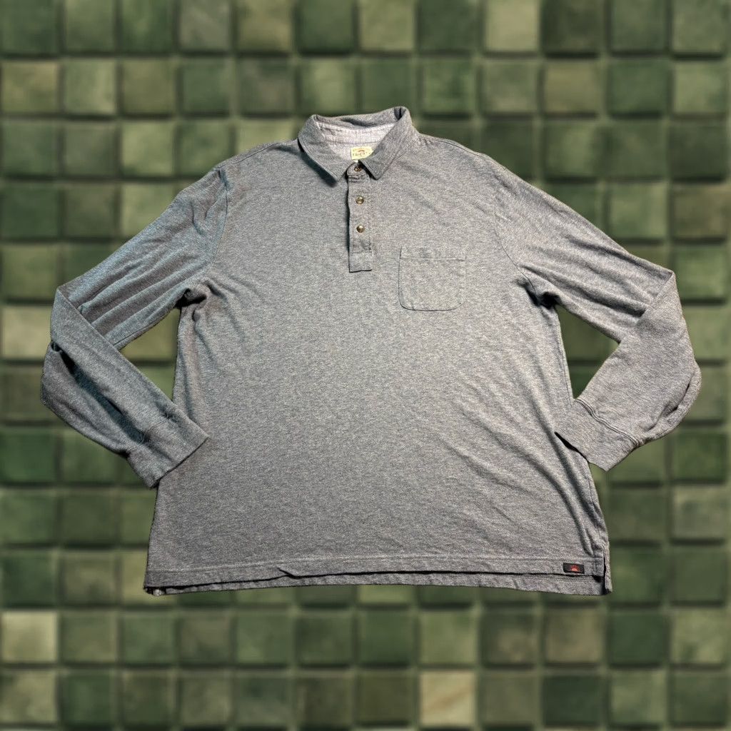 Faherty Faherty Polo Mens XL Blue Heather Shirt Long Sleeve Pocket Soft Organic Cotton Size US XL / EU 56 / 4 - 1 Thumbnail
