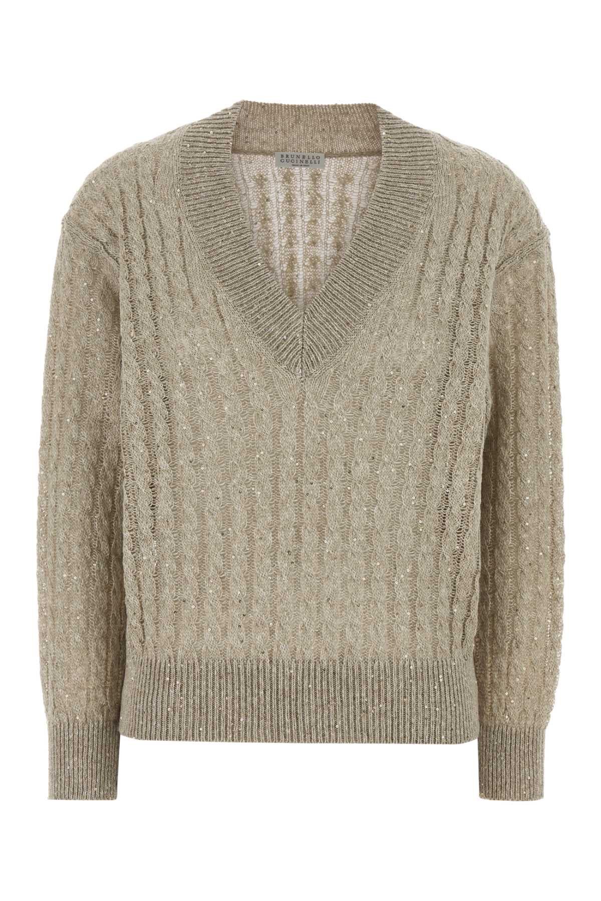 Brunello Cucinelli Dove Grey Linen Blend Sweater Size S / US 4 / IT 40 - 1 Thumbnail