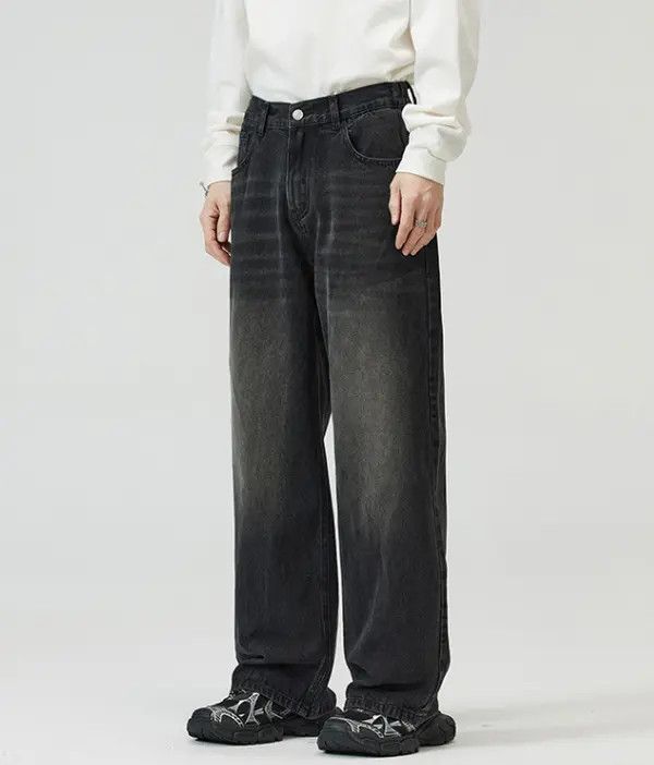 Japanese Brand Mizuki x Mina Distressed loose wide-leg washed baggy jeans Size US 32 / EU 48 - 2 Thumbnail