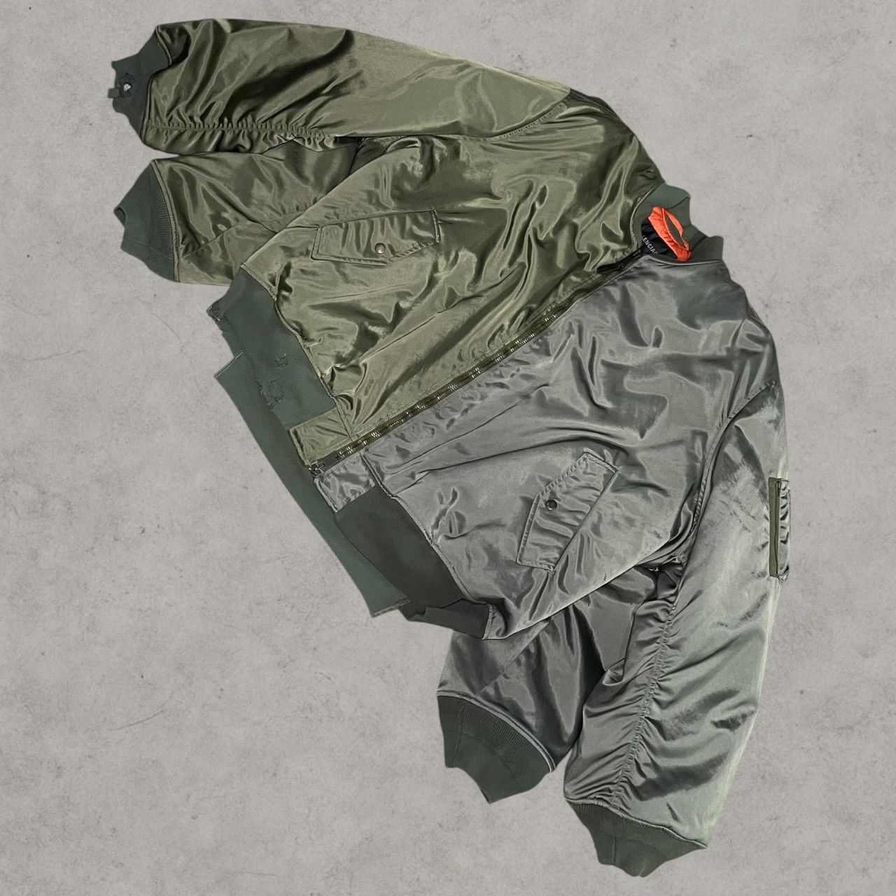Balenciaga AW23 Balenciaga Double Sleeve Distressed MA-1 Bomber Sz L Size US L / EU 52-54 / 3 - 1 Thumbnail