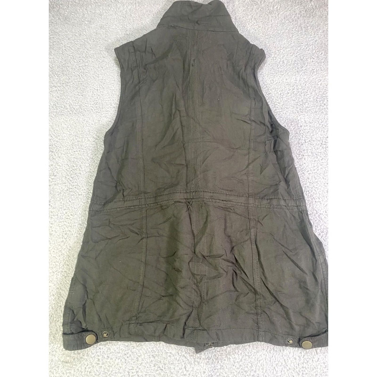 Vintage Ashley Vest Women M Green Bomber Pockets Polyester Utility Medium Size M / US 6-8 / IT 42-44 - 2 Thumbnail