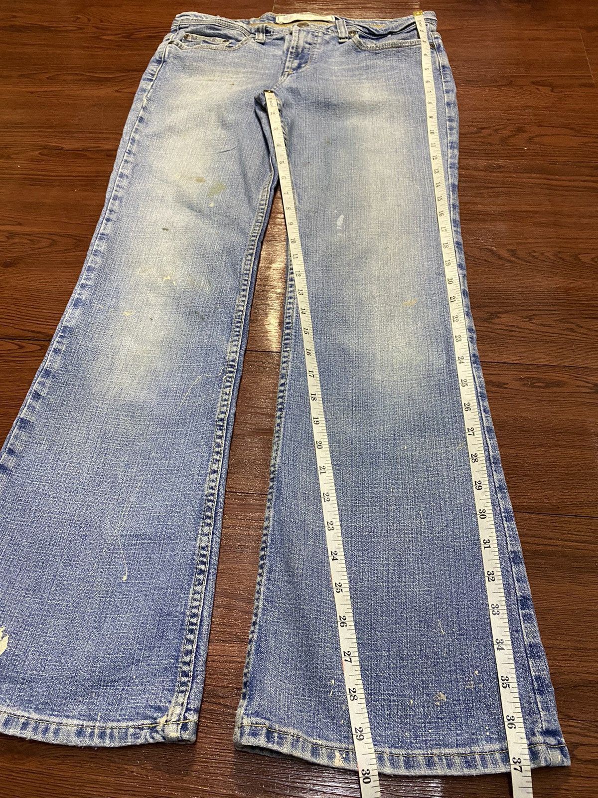 Express Vintage Japanese Brand Express Grunge Splatter Flare Jean. Size 31" - 12 Thumbnail